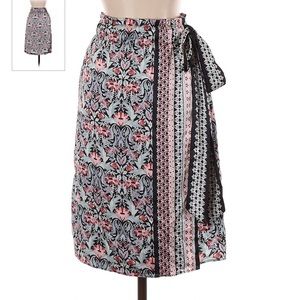 Loft Floral Wrap Skirt
